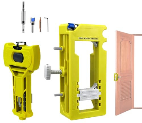 Door Hinge Router Jig - Latch Cutting Installation Kit,Complete Door Hinge Installation Kit with Plate Templates for Carpenters