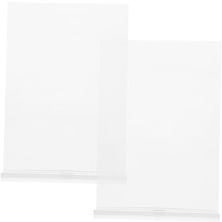 Operitacx 2stücke Doppelseitiger Transparenter Displayständer Aus Acryl T-förmiger Flyerhalter Für Büro Restaurant Und Zuhause Zur Präsentation Von Werbung Preisen Und
