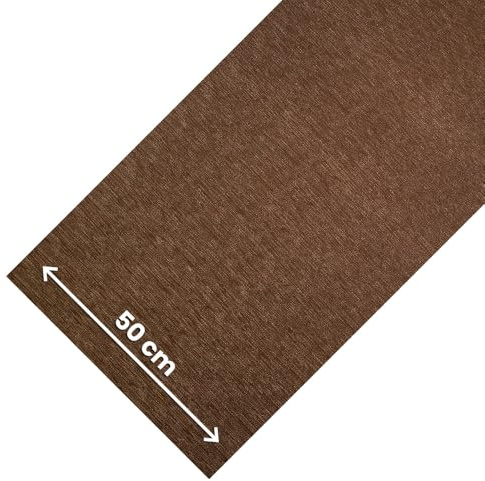 OLIVO.shop Tappeto Cucina Antiscivolo Lavabile, Passatoia Cucina e Corridoio, Tinta Unita Effetto Rattan, al Metro, Passatoia Cucina ROTOLO REFLEX (MARRONE, 50x210 cm)
