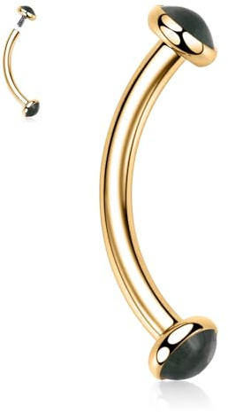 hengkaixuan G23 Titan Piercing pour sourcils Bijoux Anneaux de sourcils Barbell courbé 16G Piercings de sourcils et nombril Anneaux de nombril Rook Daith Boucles d'oreilles Anneau de lèvre Bijoux de