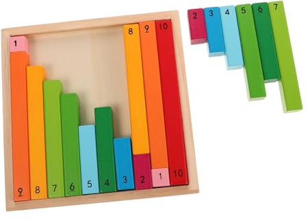 Sosoport 1 Juego Barras de Montessori de Madera Herramientas Educativas Aprendizaje Matemático Práctica de Desarrollo de Habilidades Numéricas