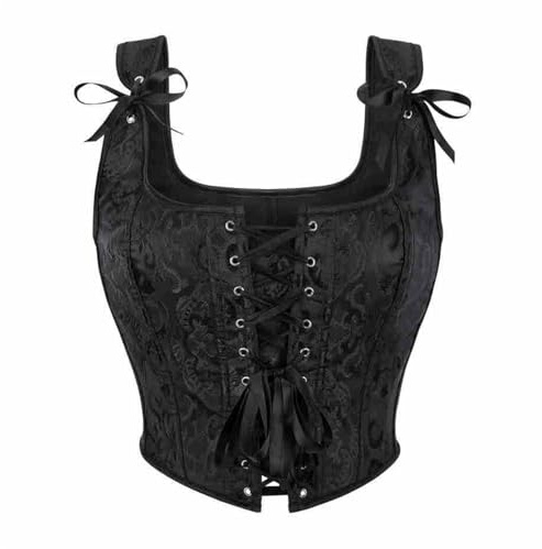kuiazelit - Corsé para mujer, ropa interior moldeadora, body de encaje con push up, lencería bustier renacentista moldeadora, body shaper medieval vintage, talla grande, satén, ajustable, con varillas