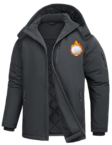 Voqeen Giubbotto Invernale Uomo Idrorepellente Softshell Cappotto Con Cappuccio Leggero Isolato Giacca Imbottita Per Escursioni In Montagna