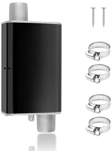 Infreecs 24mm Schalldämpfer aus Aluminiumlegierung, Luft Diesel Standheizung, Standheizung Schalldämpfer Zubehör, Schalldämpfer für Notstromaggregat mit 4 Edelstahlklammern (Schwarz)