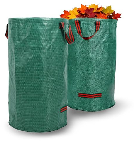 2 Stück Gartenabfallsack Mit Henkel Laubsack 120L Garten Laubsammelsack Wiederverwendbar Faltbar Stabiler Sack Eigenständiger Laubsack Zum Sammeln Von Gartenmüll Grasschnitt Grünschnitt Laub