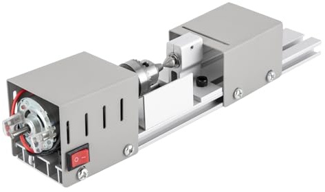 Mini torno de 96 W, 12-24 V, 9000 rpm, 7 marchas, fresadora de metal, rango de sujeción 0,02 – 0,24 pulgadas, torno de madera para grabado, lijado, corte
