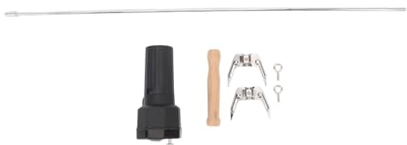 QWUUYEC Kit Parrilla Rotisor Eléctrico con Motor a Batería, Giratorio Portátil para Barbacoa, Accesorios BBQ INOX - Motor Potente, Diseño Sin Cable, Ideal para Asadores y Camping