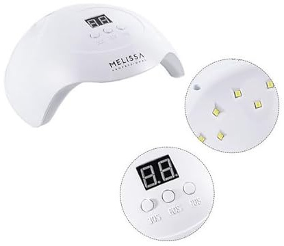 Melissa Lampada UV/LED Unghie 36W – Fornetto Asciuga Smalto Semipermanente e Gel con Sensore Automatico, Timer e Tecnologia Anti-Riflesso – Bianco 20x18x8,3 cm