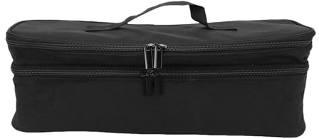 Qcwwy Étui au Sèche-Cheveux avec Poche D'outil de Salon en Toile à Double Couche avec Poignée pour Transporter Facile, Sac de Grande capacité pour Les Brosses de Séchoir de Voyage de (Black)