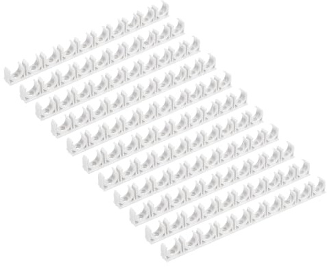 QUARKZMAN 10 Pcs Abrazaderas De Tubo En PVC Tipo U Conectores hila Blanco | Interior 16mm, Con 10 Ranuras, Conexión Rápida, Para Mangueras Conduit Eléctrico Decoración Del Hogar