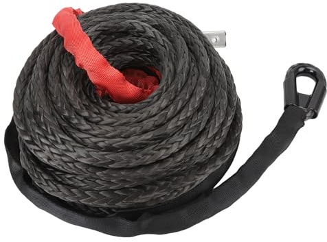 Zhjvihx Cuerda de Cabrestante Sintética, Reemplazo de Cable de Cabrestante UPE de Alta Resistencia de 9,5 Mm X 25 M con Funda Protectora, 7,5 T 16534 Lb para Vehículos Todoterreno 4WD