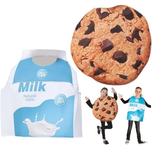 Zghhc 2 Costumi di Halloween, Divertenti Costumi Latte E Biscotti per Bambini E Bambine, Abiti Festa di Natale, Carnevale, Pasqua