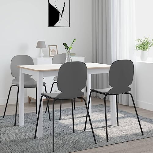 GeenYuu Esstisch Weiß und Braun, 114x71x75 cm, Massivholz Gummibaum, Küchen Tisch für Esszimmer, langlebiges Design