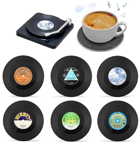 yufana 6 Bevande Vinile Sottobicchieri, Sottobicchieri Per Bevande, Sottobicchiere Morbido, Sottobicchieri Per Bar, Sottobicchieri, Caffetteria, Casa, Festa, Ufficio (Nero486)