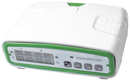 Dioche di Irrigazione Automatico a Doppia Pompa per 20 Piante in Vaso - Timer Irrigazione Programmabile per 30 Giorni, Schermo LCD e Tubo da 49,2 Piedi Perfetto per Giardini Interni e Coltura (WHITE)