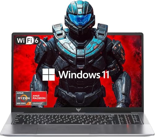 KAIGERR Gaming Laptop, 15.6inch Laptop Computer with AMD Ryzen 7 5700U(8C/16T, Up to 4.3GHz), 16GB RAM 512GB NVMe SSD Windows 11 Laptop, Radeon RX Vega 8 Graphics,WiFi 6