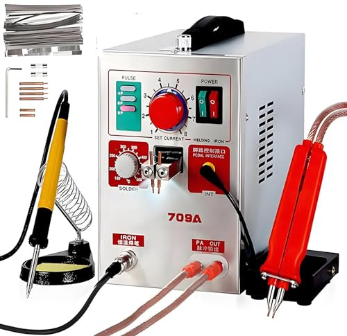 Saldatrice A Punti Per Batteria Al Litio,Saldatrice A Batteria Per Saldatura Elettrica Saldatrice di Testa A Penna Per Saldatura Rapida Foglio di Piombo Per Vari Accumulatori E Batterie A Bottone
