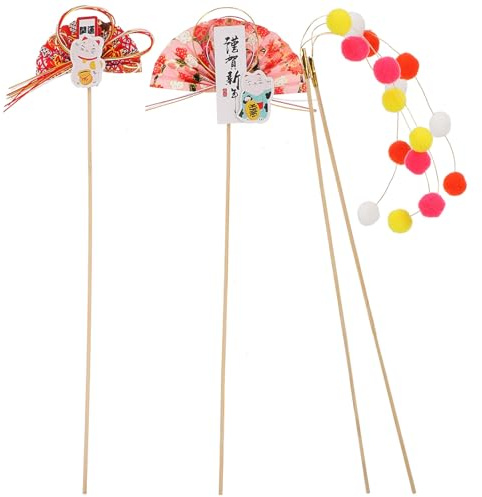 TOPPERFUN 4 Stück Japanisches Tortendekorationsset aus Bastelpapier Sichere und Dekorative Blumenstecker für Selbstgemacht Handwerk für Kuchen und Blumentöpfe