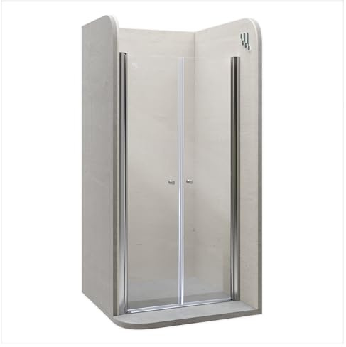i-flair Duschtür LIMA 132x195cm | Verstellbereich 132-136 cm – 6 mm ESG Sicherheitsglas, Nanobeschichtung, Metalgriffe, Durchsichtig