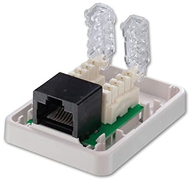 LINDY 60175 CAT6-Box für die Oberflächenmontage ohne Werkzeug (Verwendung mit 22-26 AWG-CAT6-Kabel)