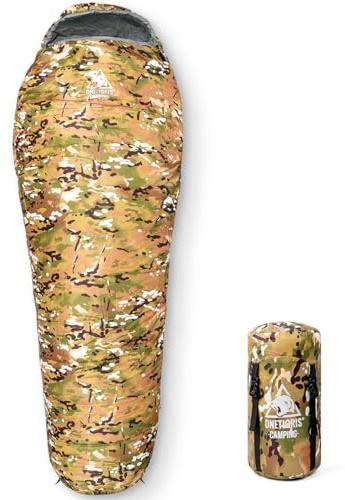 OneTigris Sleeping Bag, Survival Gear, 32°F Cold Weather Mummy Sleeping Bag for Camping Hiking Backpacking