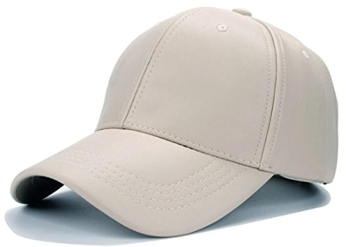 KUYOU Unisex Klassische PU Leder Baseball Cap Sports Outdoor Basecap Kappe