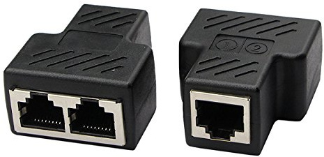 RJ45 Nätverkssplitter adapter – zdyCGTime 1 RJ45 hona till 2 RJ45 hona nätverksdelaradapter, LAN-kontakt, lämplig för två enheter samtidigt online. 1 par