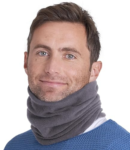 Robuster Kopfbedeckungs-Halswärmer – Fleece-Halsmanschette, Winter-Gesichtsschutz und Skischal – Halsschutz für Männer und Frauen für kaltes Wetter, Anthrazit