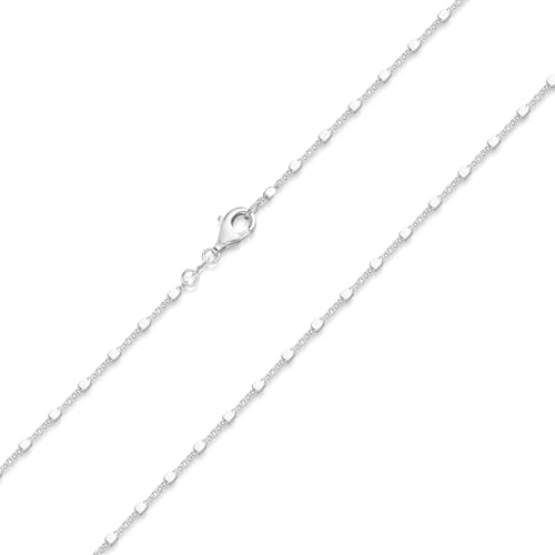 Halskette für Frauen Silber 925 - feine Würfel Kette Damen K107 | Zarte Silberkette 1,5mm aus hautfreundlichem 925 Sterling Silber in 40-70cm von MATERIA by Matthias Wagner