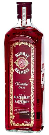 Bombay Bramble Distilled Premium, 37,5% Vol., 1 L, Flavoured Gin Blackberry & Raspberry, 100% natürlich aus frisch gepflückten Brombeeren und Himbeeren, ideal als Gin-Geschenkset, 100 cl