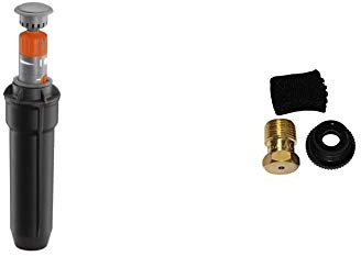 Gardena Turbine escamotable T 100 Noir/Gris 30 x 20 x 20 cm 08201-29 & Purge Automatique de Accessoire pour Dérivation en T à Filetage Femelle 25 mm X 3/4, pour Purge Automatique