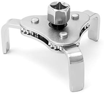 QWORK® Clé à filtre à huile, clef filtre a huile universelle réglable à 3 mâchoires pour diamètre 60 mm -115 mm, retrait de voitures, camions, motos