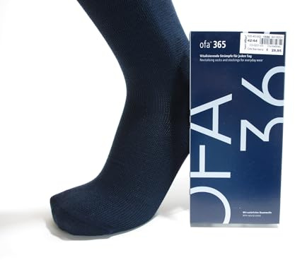 Ofa 365 - Gambaletto in cotone Calze al ginocchio, da viaggio, unisex, rivitalizzanti (marine, III 42/44) 1 paio