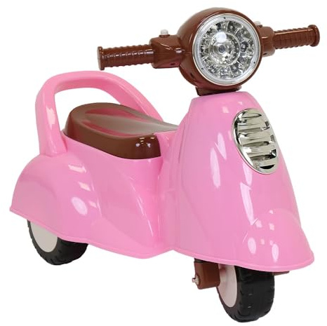 Bandits & Angels Riding Car Scooter Retro ab 1 Jahr für Mädchen Pink – Laufroller mit Hupe – für drinnen und draußen – mit Stauraum