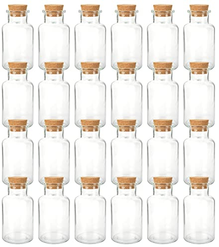 Schramm® Gewürzgläser 300ml rund wählbar 6, 12 oder 24 Stück 14 x 6,8 cm mit Kork Verschluss inkl. Etiketten verschiedene Anzahl wählbar Aufbewahrungsgläser, Größe:24 Stück