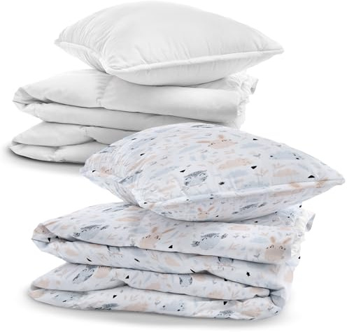 Totsy Baby Biancheria da letto per bambini 90x120 cm in cotone - Set per bambini con copripiumino e federa 40x60 cm con piumino e cuscino per lettino di bambino ragazzo e ragazza Oeko-Tex