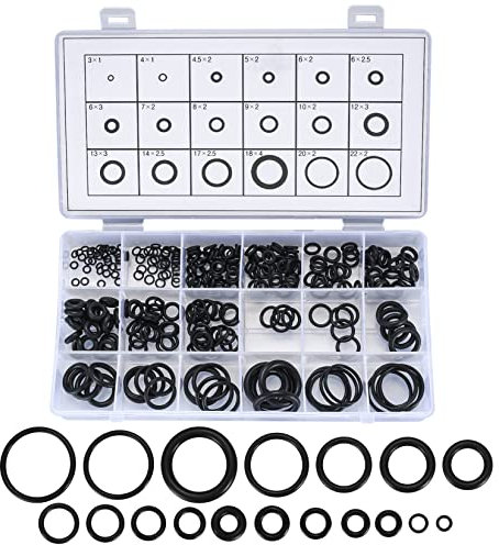 300 Stück Gummi Dichtungen Dichtungsringe Set, O Ringe Sortiment, Gummidichtungen Unterlegscheiben für Autos Fahrzeugen Sanitäranlagen, 18 verschiedene Größen mit Durchmesser 3-22 mm