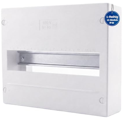 Intratec Cuadro Eléctrico de Superficie 1 Fila – Caja de Distribución IP30 con 12 Módulo para Instalación Fácil en Interiores Residenciales, Comerciales y Técnicos – 225 x 250 x 70mm
