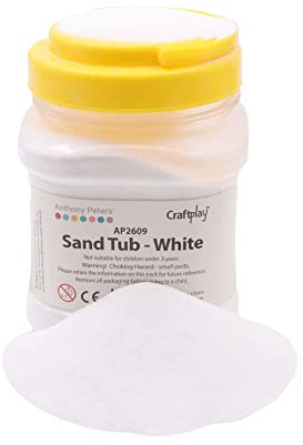 Craftplay Arena de colores, arte de arena, bote de 1 kg, arena que fluye libremente (blanco)