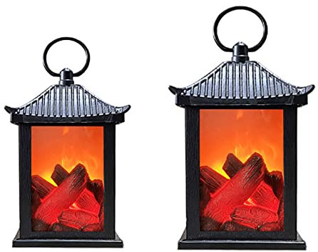 Lanterna per caminetto, alimentata tramite USB, simulazione senza fiamma, lanterna da tavolo per caminetto, lanterna a LED effetto fiamma