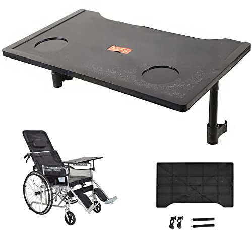 Bueuwe Leicht Rollstuhl Tisch, Rollstuhl Zubehör für die Meisten Rollstühle, Rollstuhltisch, das Schnell Entfernt Werden Kann, Kunststoff, 52cm x 30cm