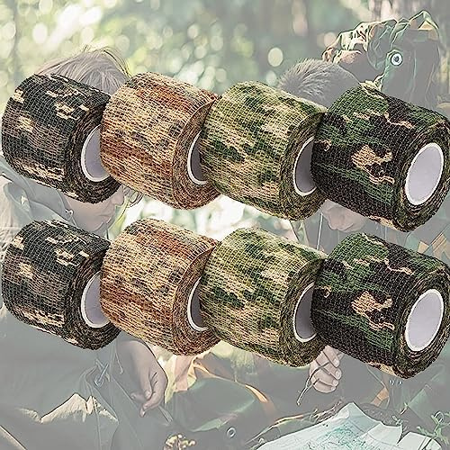 camo tapes, multifunktionales tarnung wasserfest camouflage tape wrap outdoor tarnband selbsthaftend selbstklebender vliesstoff band camo stretch bandage für taschenlampe,teleskop, 5cm x 4.5m