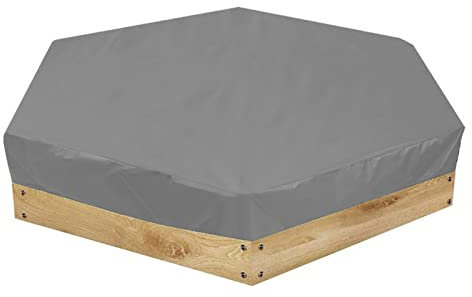 PAOORTS Sandkastenabdeckung, Hexago N Sandkasten-Sandspielzeugabdeckung, Schutzhülle für Sandkastenüberdachung Sandspielzeug, wasserdichte Poolabdeckung mit Kordelzug für Den Außenbereich(grau)
