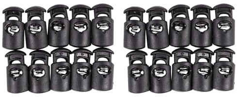 Bdfhjln Durchmesser 8 mm Loch, Kordel, Kordelstopper, Karabinerhaken, Schwarz, 20 Stück