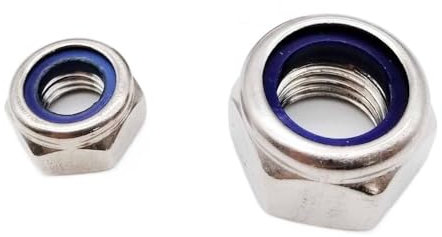 2/5/10/25 Stück M2 M2.5 M3 M4 M5 M6 M8 M10 M12 M16 304 Edelstahl Schwarz Sechskant Nylon Einsatz Kontermutter (Color : 304 stainless steel, Size : M16 2pcs)