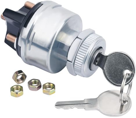 Road Passion Interruttore di accensione a Chiave 12V, Interruttore a chiave universale a 4 posizioni per auto, camion, trattori, rimorchi, carrelli elevatori e altro ancora(Acc/Off/IGN/Start)