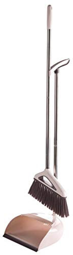SwePer NLIAN- Ensemble de Pelle à poussière et Brosse à Long Manche, Pelle à poussière de Hall avec Long Manche balayant Les Poils en PP Haute densité/poignée Amovible for la Maison, la Cuisine et la