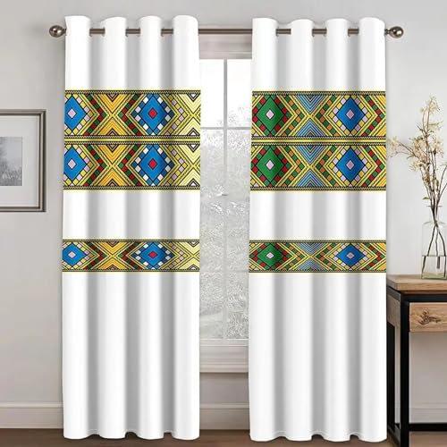 ZXBNNN Luxus-Vorhänge im böhmischen Stil, Europa, Goldfarbene Streifenvorhänge, Wohnzimmer, Schlafzimmer, Fenster, Zuhause, Wohnzimmer, Dekor, Vorhänge, 140 x 100 cm (B x H)/70 x 100 cm x 2