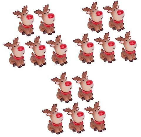 Cabilock 15 STK Harz-Elch-Ornamente the Office büroradio Hirschfigur aus Harz Weihnachtsbaum Miniatur Autos Spielzeug Schneekugel Mini-Hirschdekorationen Weihnachtsfeier Elch Ornament Wagen