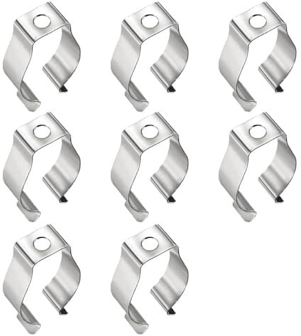 Supertool T10 U Clips Lampenfassung, Edelstahl LED Lichtschlauch Halterung Leuchtstoffröhre Montagezubehör für Home Office Industrie, 8pcs